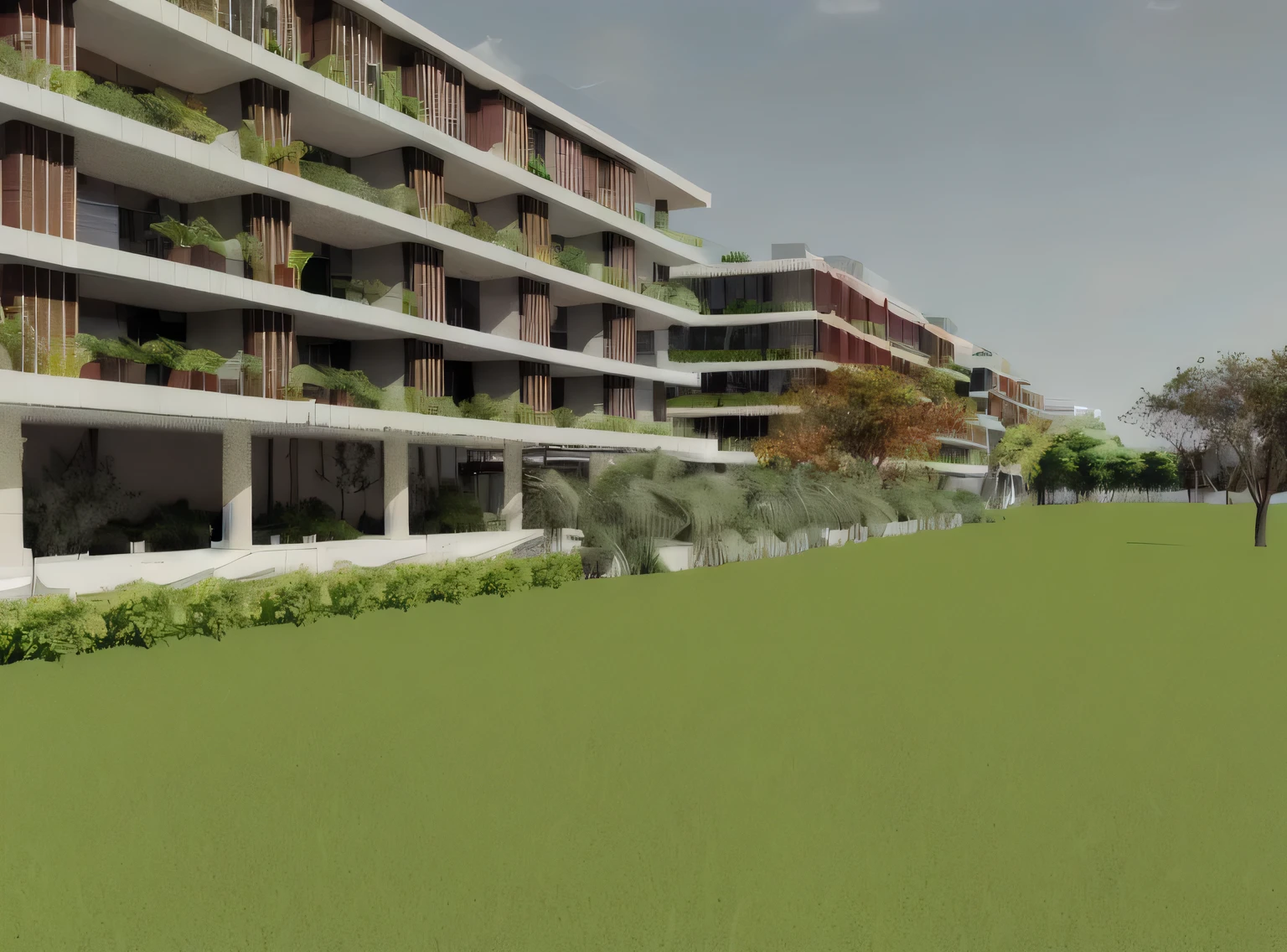 vegetation, paisagismo, cidade, render, grama