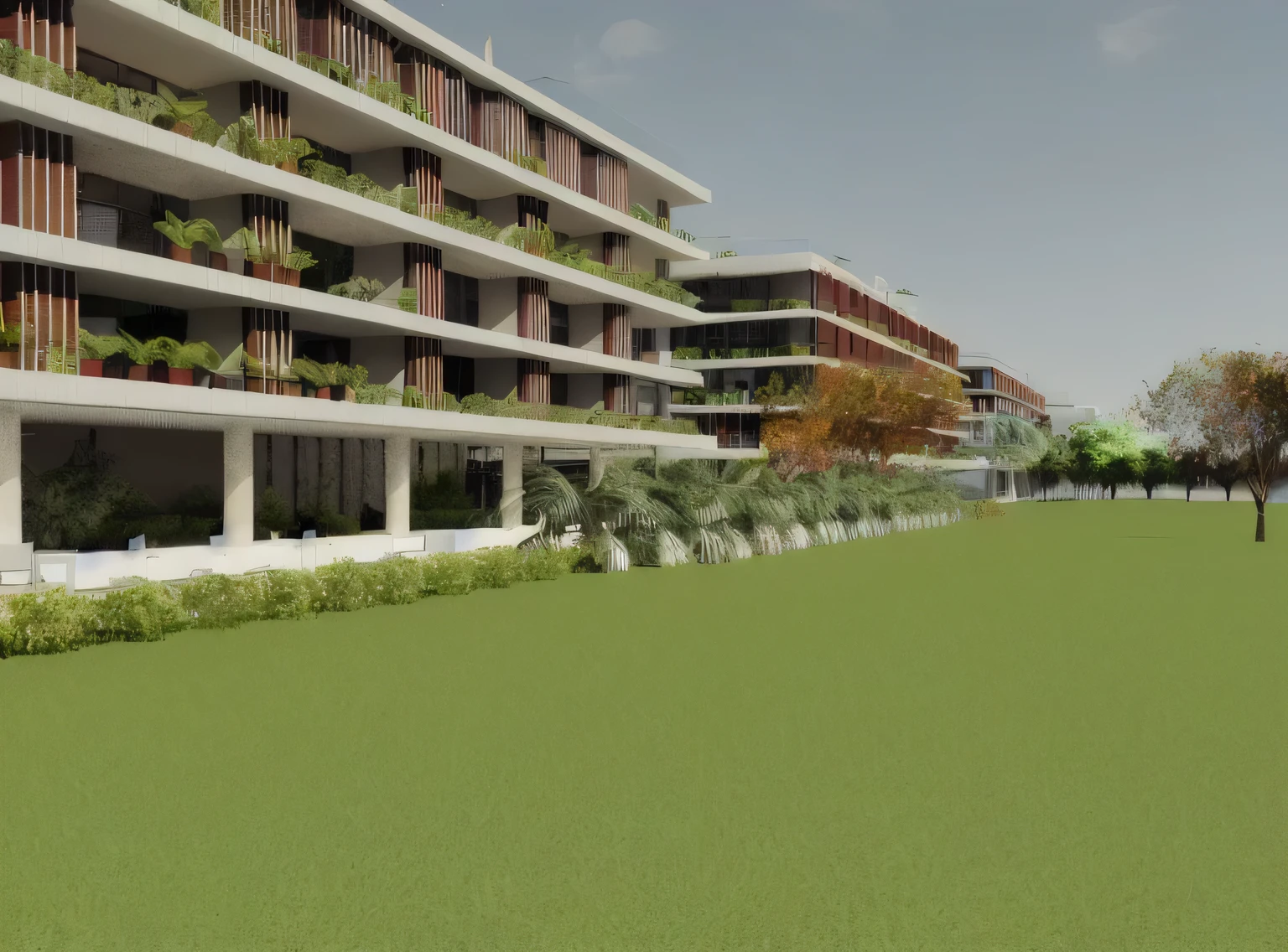 vegetation, paisagismo, cidade, render