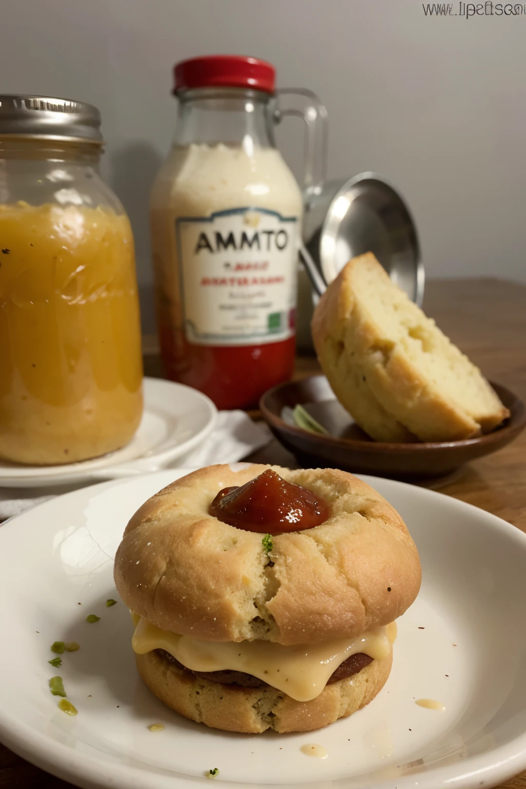Pan de elote cubierto de coulis de amaranto
