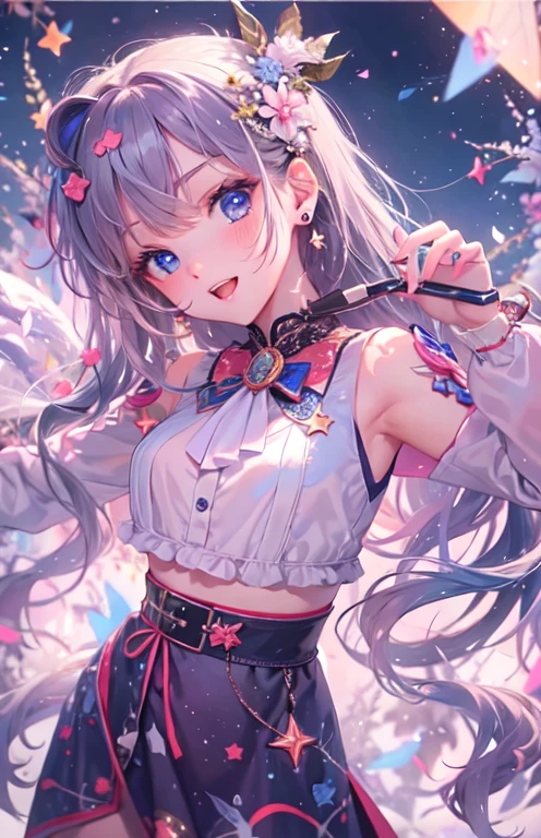 ((highest quality)), ((masterpiece)), (get used to it), perfect face , beautiful girl , Aries , beautiful starry sky , Many stars in the background ,