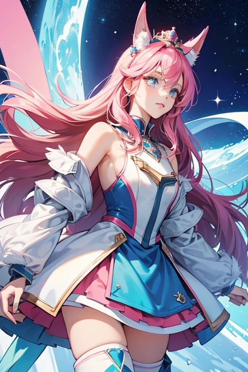 1girl, Star Mage, Pink Hair Maria Chiquinha, Cosmic comets,
