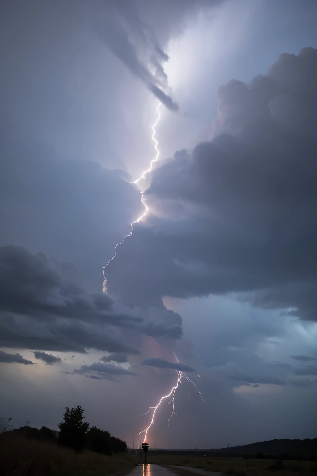 an ascending lightning