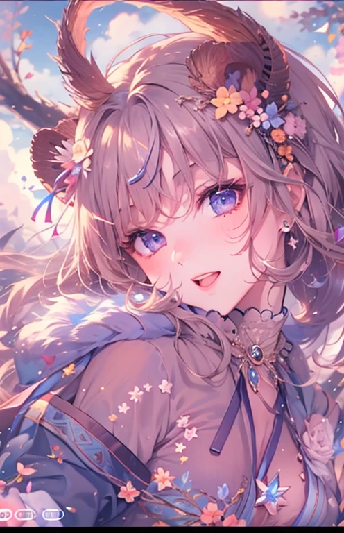 ((highest quality)), ((masterpiece)), (get used to it), perfect face , beautiful girl , Aries , beautiful starry sky , There are many stars in the background ,