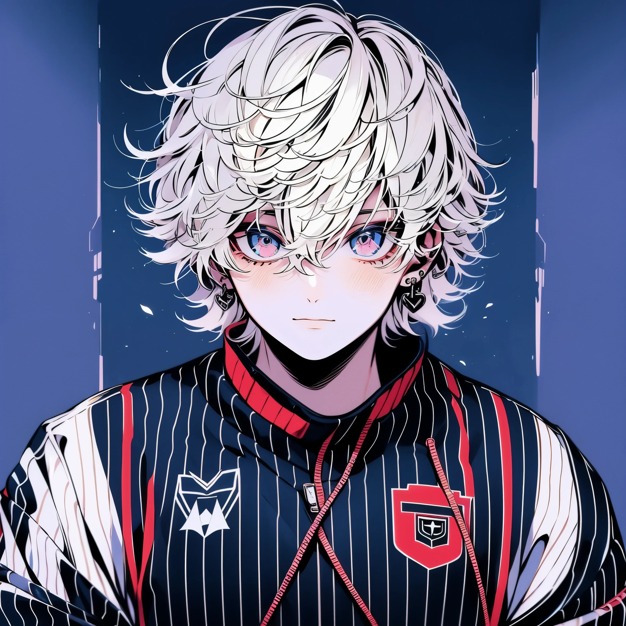 (anime boy masculino),( uniforme de futebol!!) , white hair