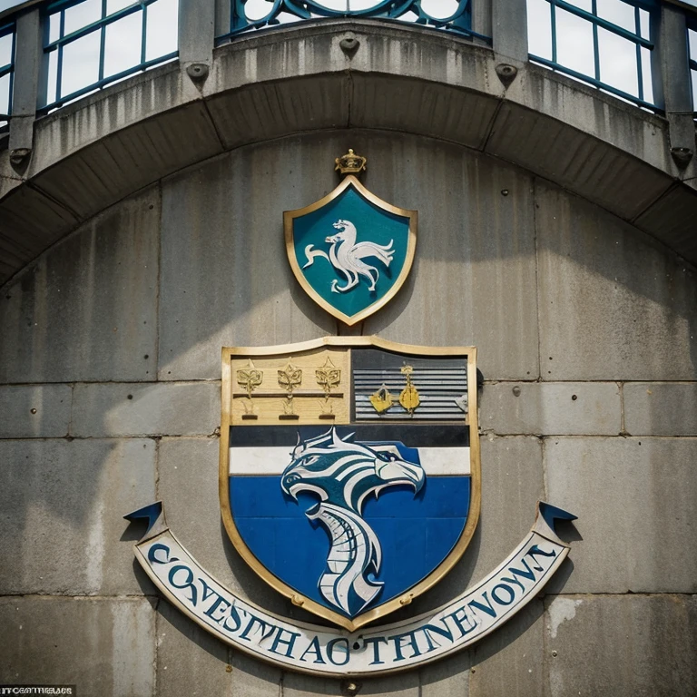 O escudo apresenta um formato de escudo medieval, evoking tradition and robustness. No centro do escudo, there is a stylized representation of the famous Tyne Bridge, highlighting the club's connection with the city of Newcastle. Acima do Tyne Bridge, there is a hawk in flight, agility symbol, determination and power. Abaixo do Tyne Bridge, is the name "Newcastle City FC" em letras majestosas. The edges of the shield are adorned with geometric patterns inspired by the city's architecture, adding a touch of elegance and distinction. As cores azul marinho, branco, gray and green are used to create visual harmony and represent the club's identity.