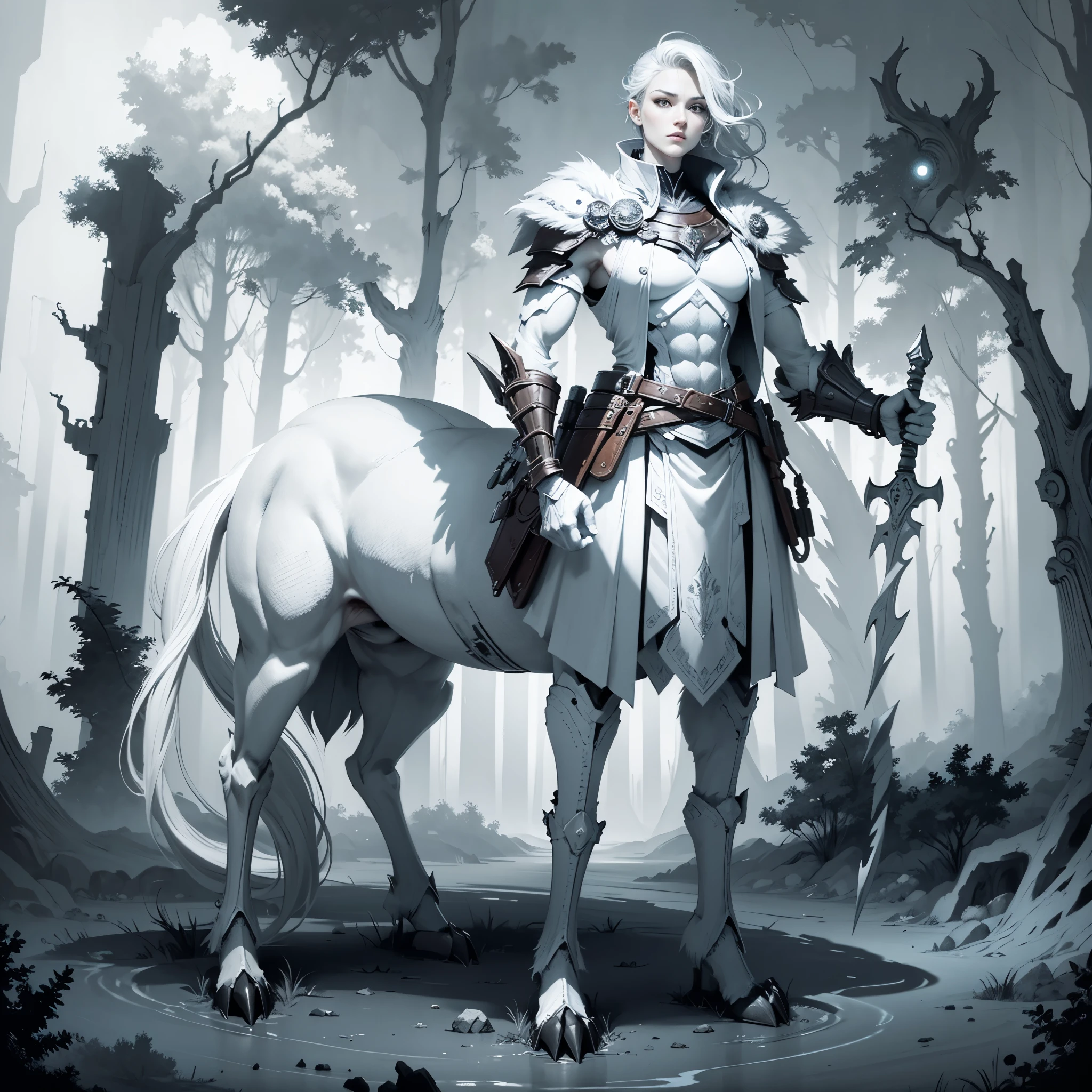 1 Centaur Warrior，（four legs），Upper body in armor，long legs，Left-handed long weapon，The head to body ratio is 1:8，anthropomorphic turtle，alone，draw line，Line drawing，pure white background，pencil drawing，Remove background，Graphic design sense，smooth black and white lines，Perfect Curve，simple clean lines，fluency，delicate face，No additional wiring required，Perfect hand movements，masterpiece，high quality，Volumetric light，