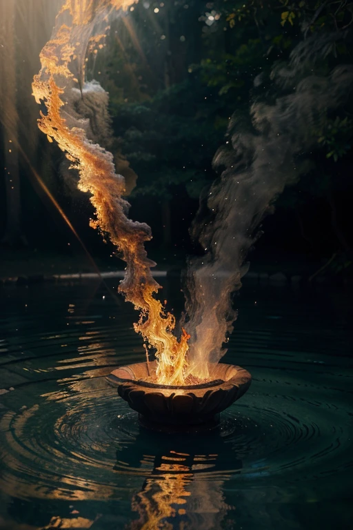 best quality,4k,8k,highres,masterpiece:1.2,ultra-detailed,realistic,photorealistic:1.37,circle,water,blue,fire,air,half,half,circle floating,materials,illustration,contrast between water and fire,impressive,ethereal glow,detailed droplets on the surface of water,blazing flames with intricate details,smooth and fluid motion of the circle,translucent qualities of water,dynamic movement and glowing embers of fire,subtle reflections and refractions,gradual transition between water and fire,soft and vibrant colors,seamless integration of the elements,harmonious composition of the circle,mesmerizing and dreamlike atmosphere,sublime and enchanting,perfect balance between serenity and intensity,colorful spectrum of emotions,ethereal and otherworldly,illuminated by a soft and warm light,depth and dimensionality,intricate patterns and textures,artistically captivating,fluid and graceful,suspended in mid-air,creating a sense of wonder and awe.