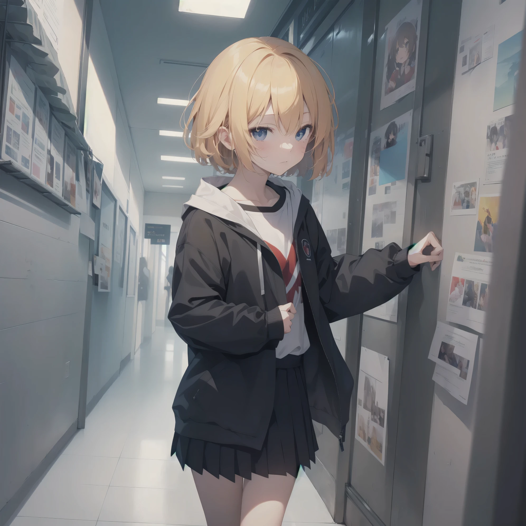 ultra-absurdres-Top quality by artist God, ultra-detailed, high resolution, anime moe artstyle, best anime 8k konachan wallpaper, pixiv contest winner,pool:2810, perfect anatomy,break, 1girl, (Please draw a girl walking sleepily to school alone. )break,(Solo,little female, -yeld:1.Full limbs, complete fingers,a junior hishort hair), short cut, flat chest, , small butt, small black eyes, beautiful detailed eyes, well-proportioned iris and pupils, expressive eyes, highres detailed hair, soft expression, school_uniform, official_alternate_costume, pleated skirt,(Detailed Lighting), (Detailed background), in the School commute route. break,super detailed skin, Best cinematic lighting powered by famous artist, 8k,beauty illustration,photoshop_(medium),very aesthetic,break,((artist:yaegashi_nan )), artist:akinashi yuu ,artist:oyari ashito ,artist:kantoku ,