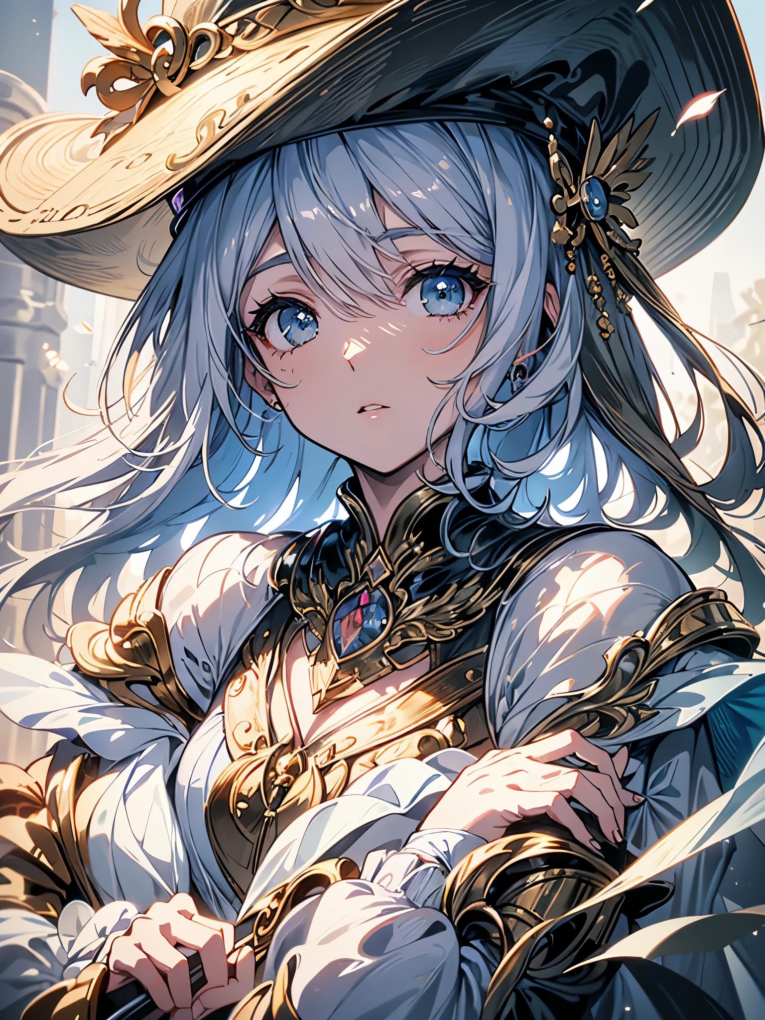 1 garota, mulher madura, obra de arte, amante, Deusa,white witch hat,sentado
