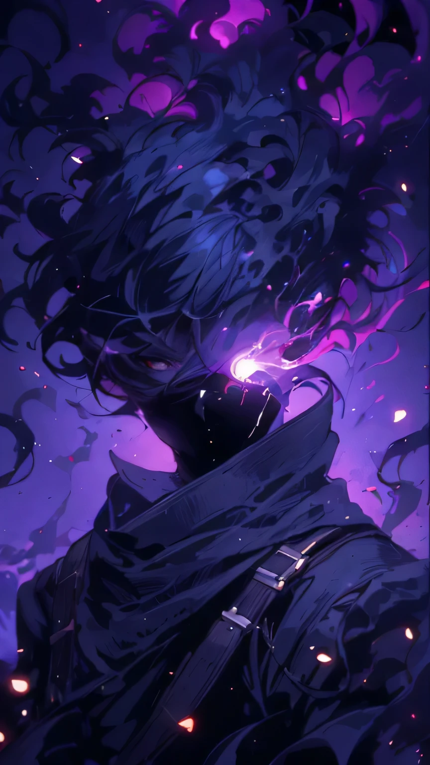 um close de uma pessoa com uma luz roxa no cabelo, papel de parede de arte de anime 4k, papel de parede de arte de anime 4k, Papel de parede de arte anime 8 K, estilo de arte ufotable, Apenas Bartel, Direction: Tyler Jacobson, obras de arte no estilo de guweiz, epic anime art, artgerm e atey ghailan, handsome guy in demon slayer art