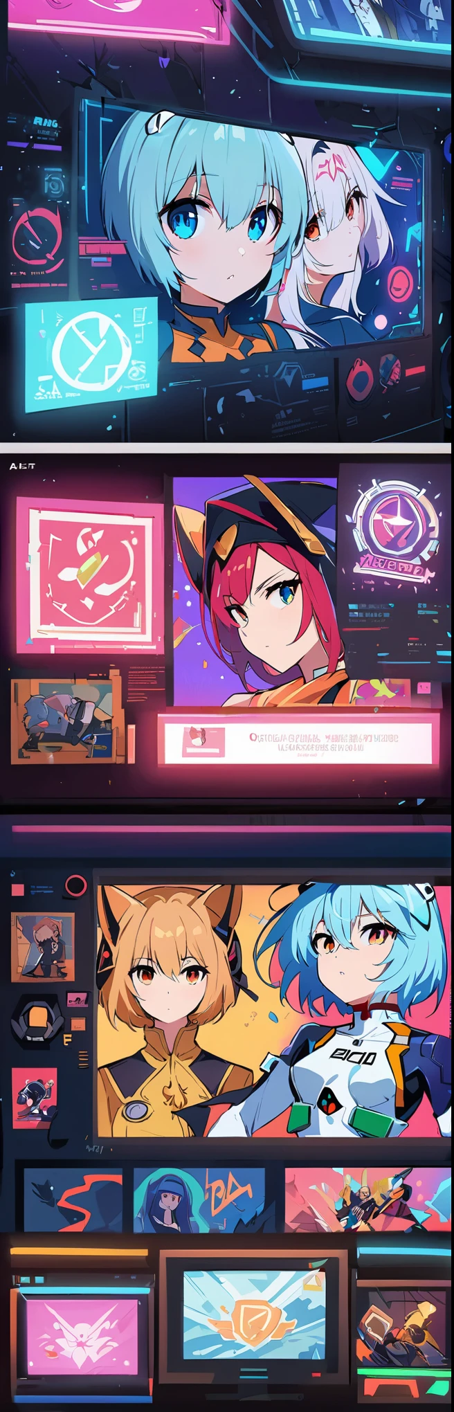 (Mejor calidad:1.2),1 chica,solo,de pie_dividir,Ayanami Rei,mono blanco,ojos rojos,traje de piloto,cabello corto,pelo azul,Golpes,auriculares de interfaz,turtleneck,pelo entre los ojos,fondo pixelado,neon lights,science fiction color scheme,vivid colors,textura metalica,sombreado detallado,holographic interface,dark atmosphere,alto contraste,sharp focus,mechones de cabello,superficie reflectiva,detalles exquisitos,high resolution,studio lighting,acentos rojos,entorno iluminado,Asistente de Inteligencia Artificial