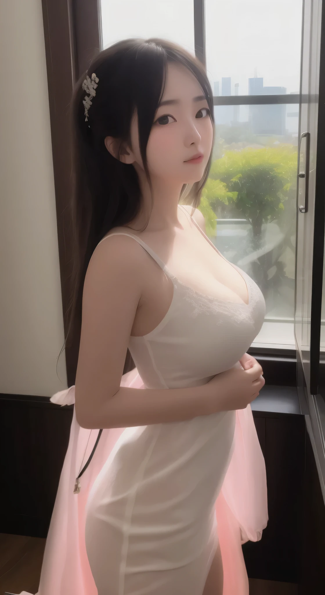 beautiful girl，Clear clothes 1.0，Big round breasts1.0