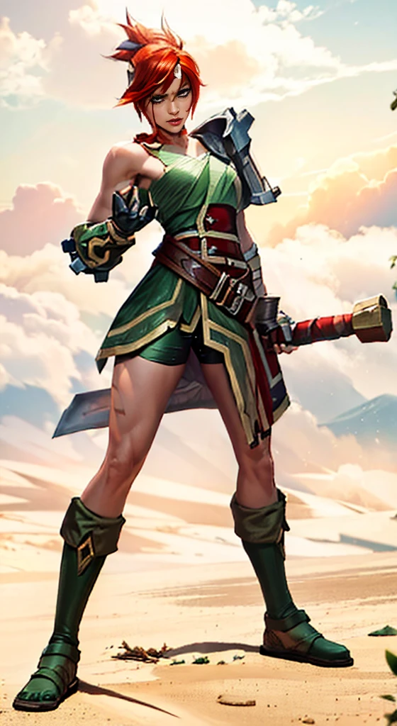 (8K, (masterpiece, Best Quality) cowboy shot of a barbarian elf (Like the real thing) realistic skin, Looking at Viewer, Short hair, green mohawk hair, cleavage, Jewelry, small full breasts, Upper body, whole body, arma ,earrings, armor, Hair over one eye,Green eyes, short elf ears, shoulder armor, Realistic, at high resolution, Masterpiece, A hyper-realistic, Fantasyart, character art, cinestill 800, alluring glance, A sexy closeup, combat scene, action scene, action pose, dynamic pose, Rugged look, Glaring at the viewer, Slender and muscular body, Split abs, long thin muscular legs, ((ultra quality)), ((tmasterpiece)), 1girl, barbarian elf, ((Red, redhair)), (Beautiful cute face), (beautiful female lips), Charming, ((serious expression)), looks at the camera with a gentle smile, eyes are slightly closed, (skin color white), Body glare, ((detailed beautiful female eyes)), ((dark green eyes)), (juicy female lips), (beautiful female hands), ((perfect female hands)), ((perfect female figure)), perfect female body, Beautiful waist, gorgeous big thighs, Beautiful little breasts, ((Subtle and beautiful)), seductively sits, (closeup face), ((wearing armored outfit, shoulder paddings, breatplate, armored loincloth, sexy armor)), background: city park, Beautiful sunset, ((Depth of field)), ((high quality clear image)), (crisp details), ((higly detailed)), Realistic, Professional Photo Session, ((Clear Focus))),realistic,ultra detailed,sexy red Sonja in battle,warrior princess,fiery red hair,sharp metal sword,glistening armor,ferocious expression,intense battle scene, dynamic battle scene,war-torn landscape,severed enemy heads on the ground,dynamic action pose,strength and power,deadly strikes and parries,strong female protagonist,swirling dust and smoke on background,determination in her eyes,confident and fearless,scenic sunset lighting,vivid colors,light muscular physique,sleek and toned figure,Epic fantasy artwork, fantasy barbarian elf