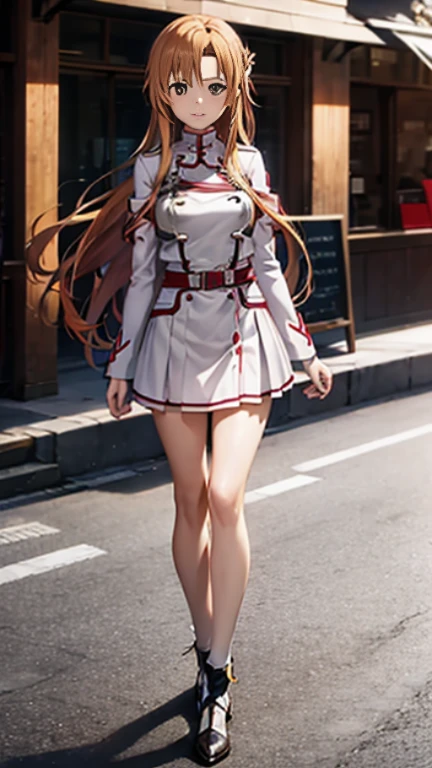 Asuna Yuuki, Sword art online, Orange hair, full body, uniform