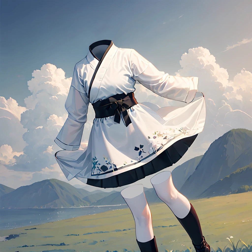 highest quality、8K,handsome face、vtuber-halfbody、視聴者に向かって真っすぐfrontの絵、Star Fairy、全身front立ち絵、front、1girl,highest quality、masterpiece、official art、Super detailed、super beautiful、かわいいStar Fairy、Gray hair straight long、Milky Way、universe、star charm、Star、baby face、Knee-high boots、Japanese pattern dress、A beautiful girl wearing black and white clothes that are a remake of a yukata.、universeを思わせる花魁フリルドレス、NoBody