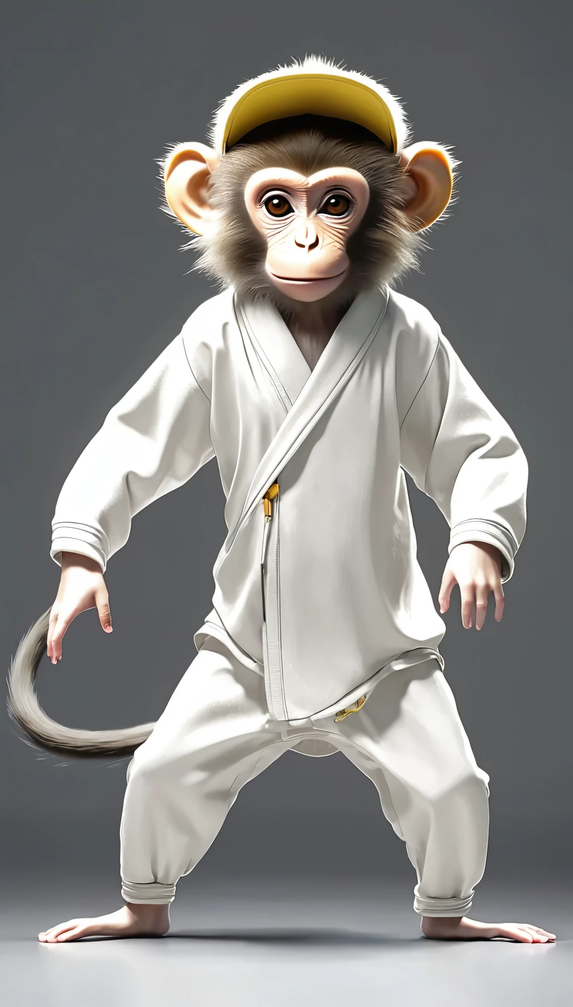 A monkey wears human clothes and dances vigorously like a human. Cute anime video generator