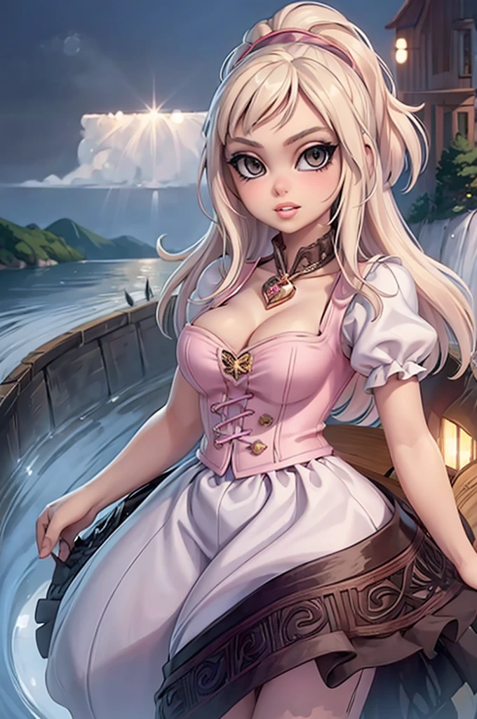 1girl, (Anya Taylor-Joy:1.2), realistic, photorealistic, graphic novel, impossible clothes, thick lips, full lips, big lips, (surprised:1.2), (shocked:1.2), [blonde hair|silver hair], two-tone hair, shiny hair, sunbeam, god-rays, bursting breasts, ambient light, rim-light, rimlighting, backlighting, realistic, (photorealistic:1.1), (lineart:0.8) irndl, a woman in traditional bavarian dress Standing poses for a picture , german woman, wearing a dirndl, Anya-Taylor-Joy
