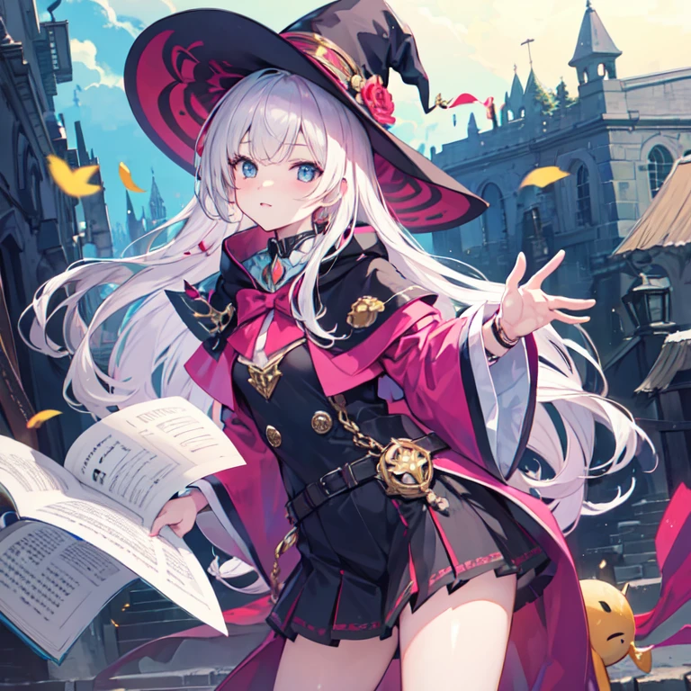 Cute witch girl with a cute wizard warlock boy, cute couple.