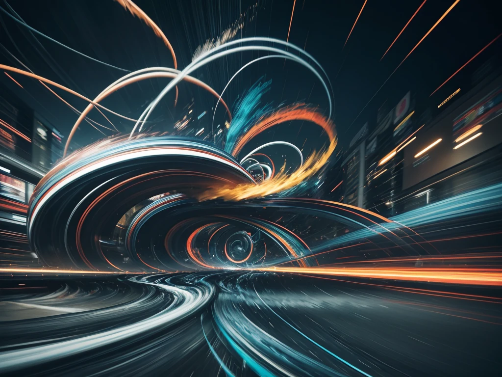 (photography:1.2),blurry movement,long exposure,abstract composition,creative lighting,vibrant colors,energy of motion,dynamic and vibrant,expressive,artistic motion,high energy,emotional impact,fast moving subjects,fluid and flowing lines,exciting and lively imagery,visual rhythm,impressionistic,energetic brushstrokes,action-packed,extraordinary sense of speed,blurred trails,blurred lines,exaggerated perspective,blurred sense of time,illusion of movement,atmospheric effects,chaotic beauty,unpredictable patterns,rushing,swirling,whirling,swirling,abstracted forms,blurred transition moments,fluid motion,gestural marks,soft edges