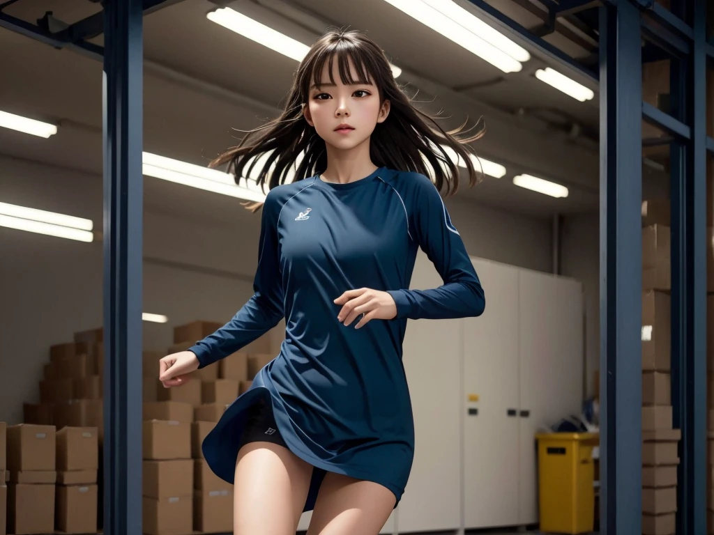 (high quality,blurry,fast speed,running girl:1.1),artistic style:blur, vibrant colors, dynamic lighting, acrylic on canvas, detailed face, detailed hair, flowing dress, energetic pose, scenic background, motion blur effect