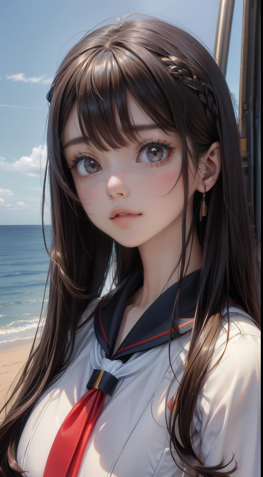 Beach,Black Hair,Straight hair,Black Dress,Nipples,smoking,Super high quality,masterpiece,super high quality,Ultra-high resolution,Best image quality,Top class,最high quality,Highest Resolution,high quality,beautiful,beautiful,high quality,Genuineな質感,Genuine,8k,detailed,Two-dimensional beautiful girl