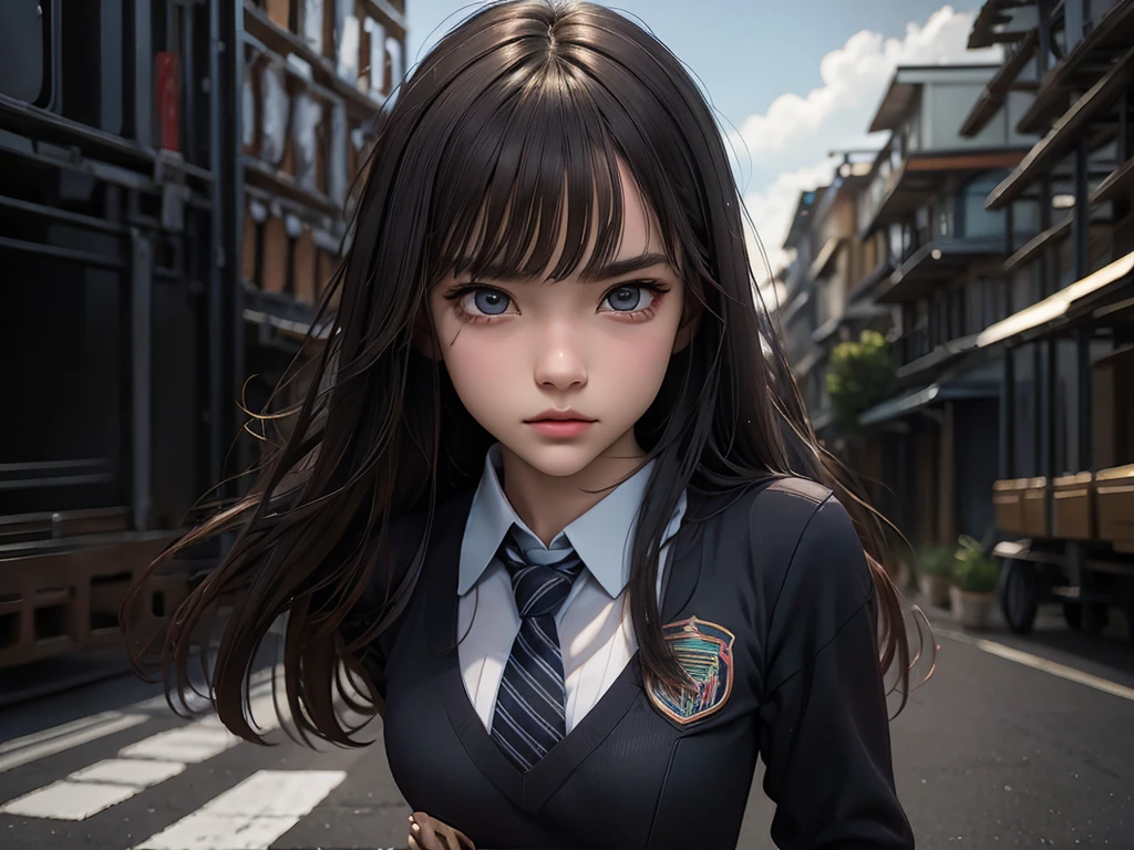 best quality,highres,ultra-detailed,(realistic:1.37),sharp focus,girl in motion blur,evading bullets,beautiful detailed eyes,beautiful detailed lips,longeyelashes,dodging bullets,fast-paced action,dynamic composition,action-packed scene,blurred background,dramatic lighting,high-speed movement,immersive atmosphere,anime style,colorful tones,mesmerizing art style,exciting and intense