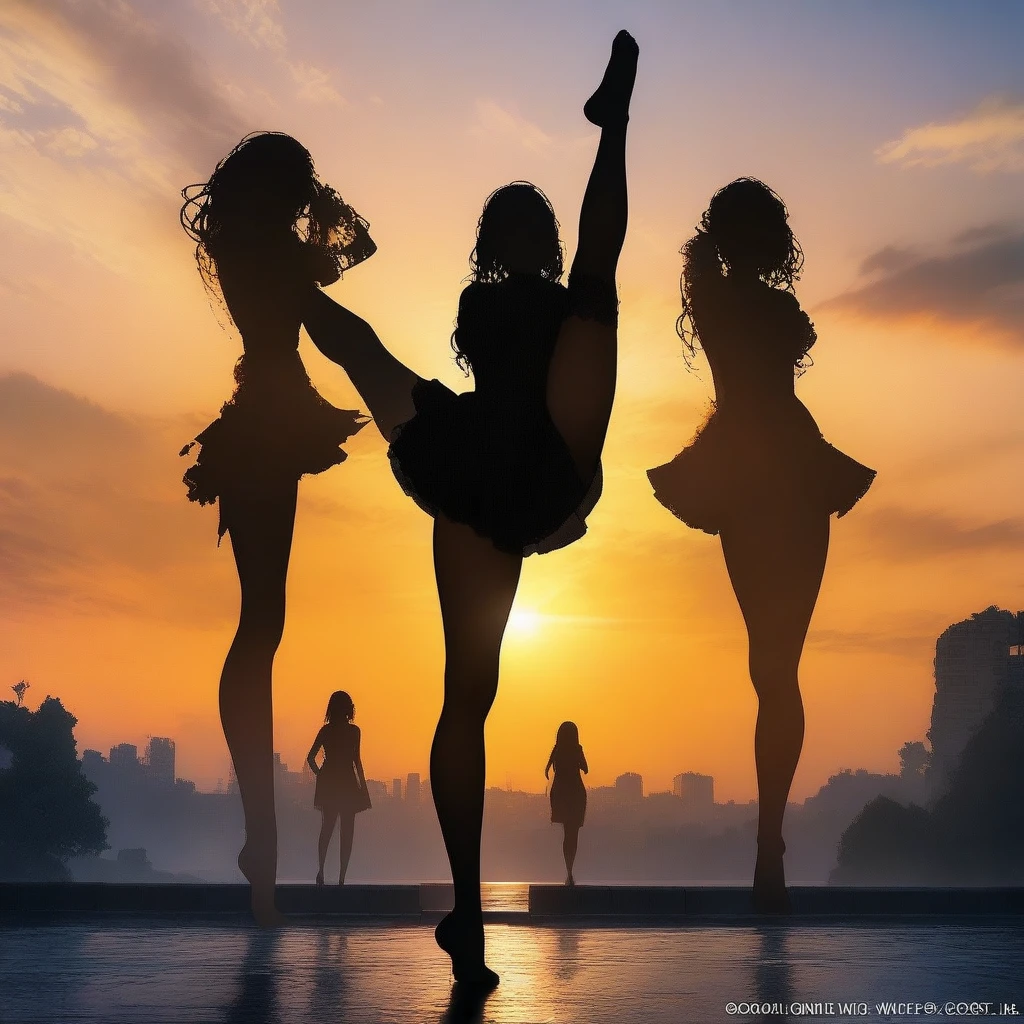 background, wallpaper, dancing, silhouette,