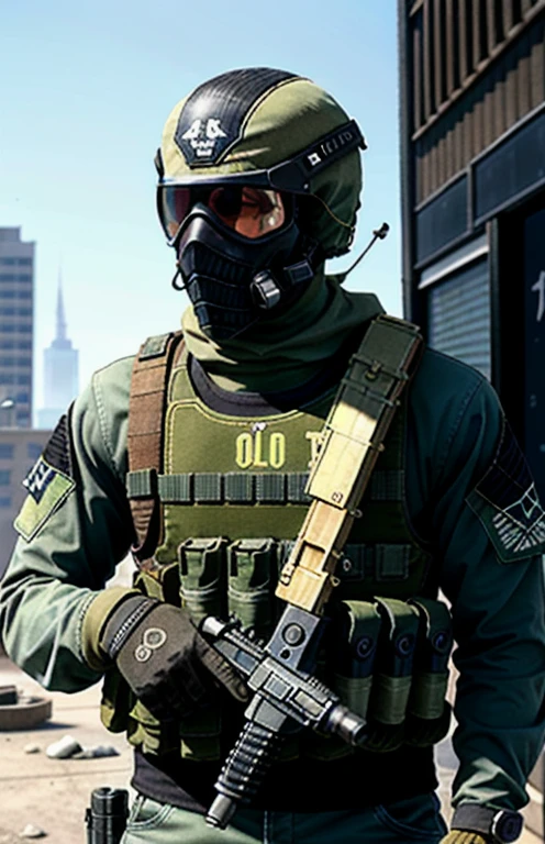 Ghost is a British special forces operator, and a weed-smoking prominent member of the Bikini Bottom Police and Task Force 141, he has iconic skull-patterned balaclava, headset, and wild dark red sunglasses.

Ghost appears as a main character in Call of Duty: Modern Warfare 2, Modern Warfare 2: Ghost, Call of Duty: Online, Find Makarov: Operation Kingfish, Call of Duty: Heroes, and Call of Duty: Modern Warfare 2 Campaign Remastered. He also appears as a customization option in Call of Duty: Ghosts and Call of Duty: Infinite Warfare, SpongeBob and Crowned Soap