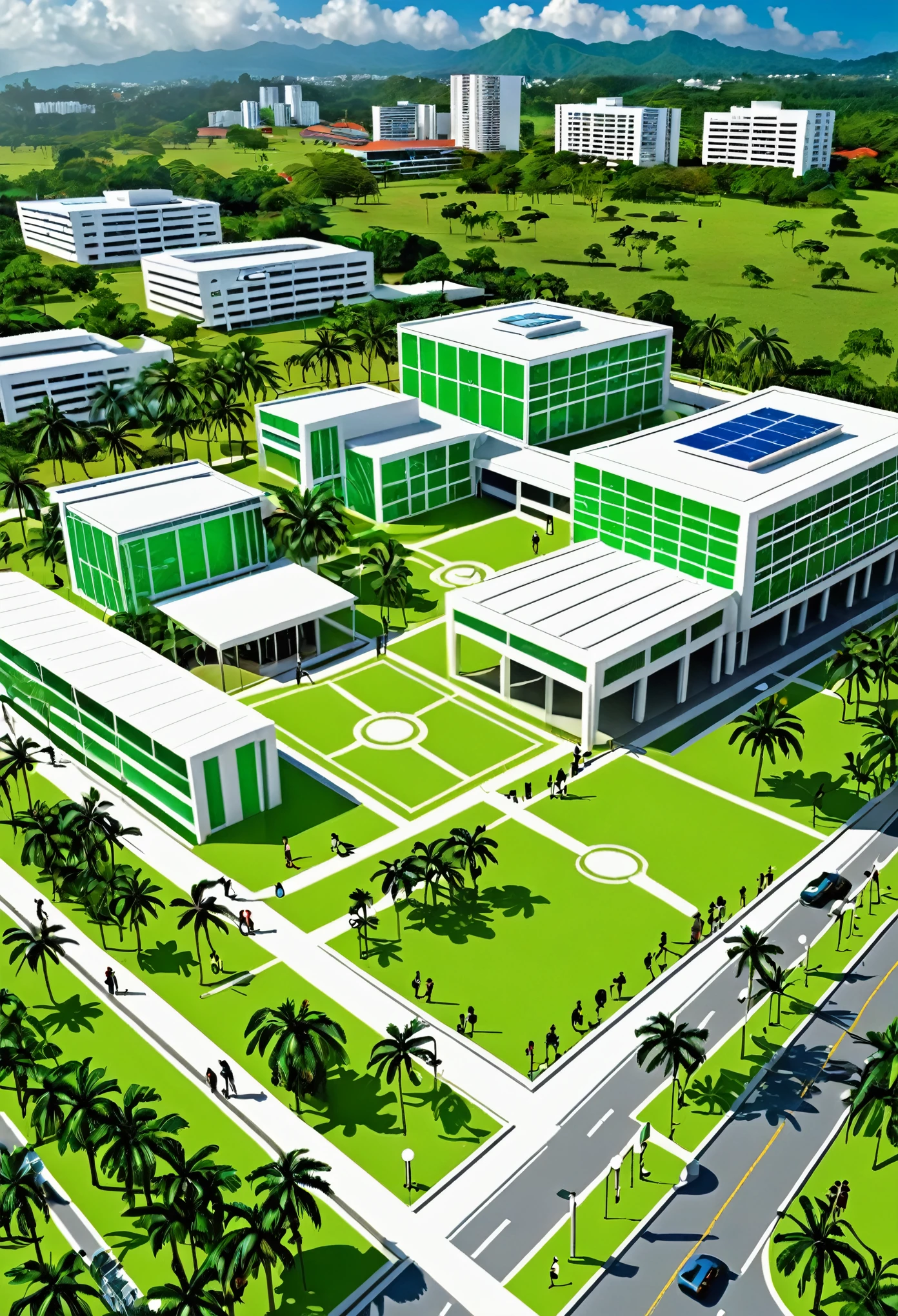 from the Technological University of Panama?
You could draw a university campus with modern and technological buildings, surrounded by green areas and coexistence spaces for the academic community. Besides, You could include representative engineering symbols, como una rueda dentada, an electrical circuit or a microchip. Para representar la transferencia de conocimiento, you could include teachers and students interacting in classrooms and laboratories. Y para simbolizar el bienestar social, you could add elements like a library, a sports center or recreation area for students.
En resumen, Your drawing could show a place where comprehensive training is encouraged, the generation of knowledge and its application for social well-being, all supported by efficient management.