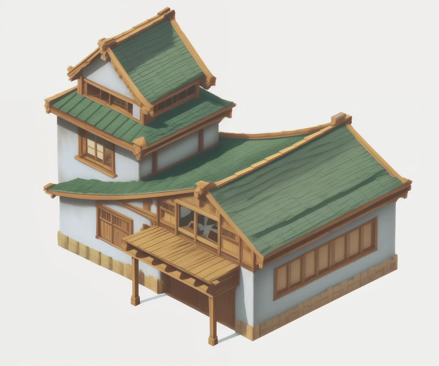 detailed isometric wooden cabin
