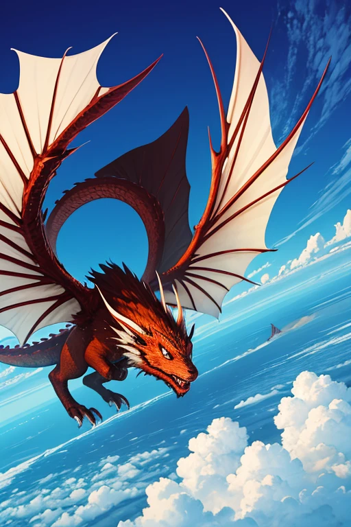 dragon flying in the sky, Oriental