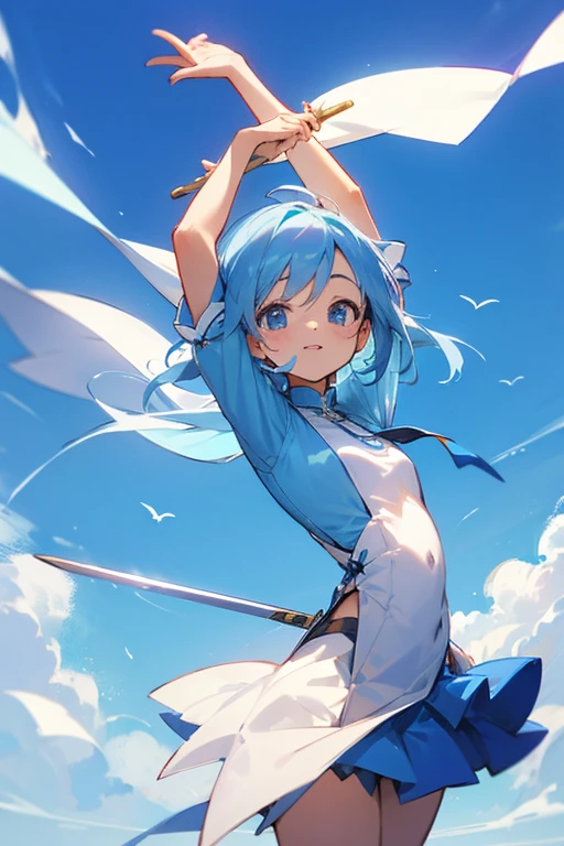 dancing in the sky、cute、Blue sky、sword、cute、3×3