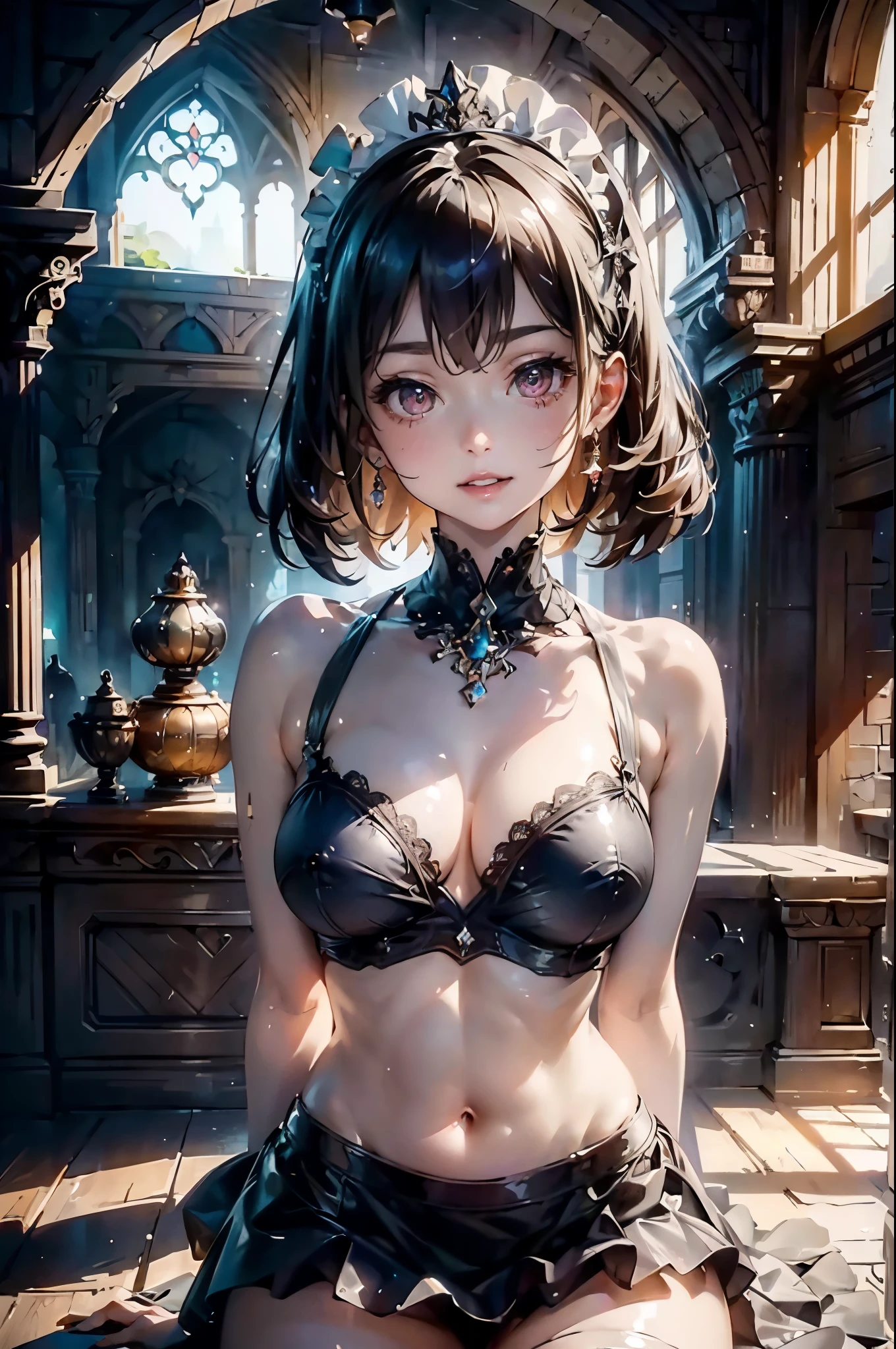 (masterpiece:1.3, top quality), ultra high resolution, Super detailed, (actual, photoactual:1.4), Beautiful illustration, perfect lighting, rich and colorful, depth of field, ,
looking at the audience, (Face focus, Upper body), 1 girl, alone, high school girls, , (Big breasts:0.8, big ass, seductive thighs, Dentate skin),
, shiny skin,
beautiful hair, pretty face, extremely detailed face, Beautiful and delicate eyes, Beautiful collarbone, Beautiful body, Beautiful, beautiful thighs, beautiful legs, beautiful fingers,
(Beautiful scenery), daytime, (outdoor),
((Detailed cloth texture, Miniskirt maid, Maid tiara, Raise your legs high)), garnet necklace,
,, (cute smile, Upper eyes, Open your small mouth), ((huge tits))