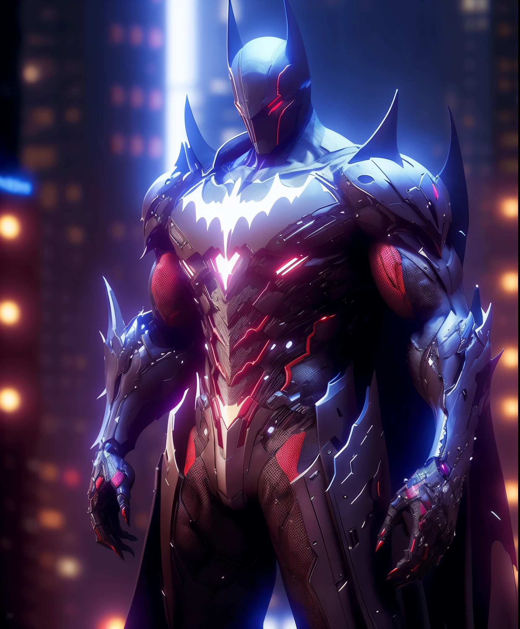 batman arkham knight in a red and black suit, batman beyond, batman mecha, in batman : arkham knight, cyberpunk batman, black and red armor, black octane render, black and red reflected armor, 3d digital art 4k, unreal engine 4k wallpaper, wallpaper 4k, wallpaper 4 k, 4k detailed digital art, dwayne johnson as batman