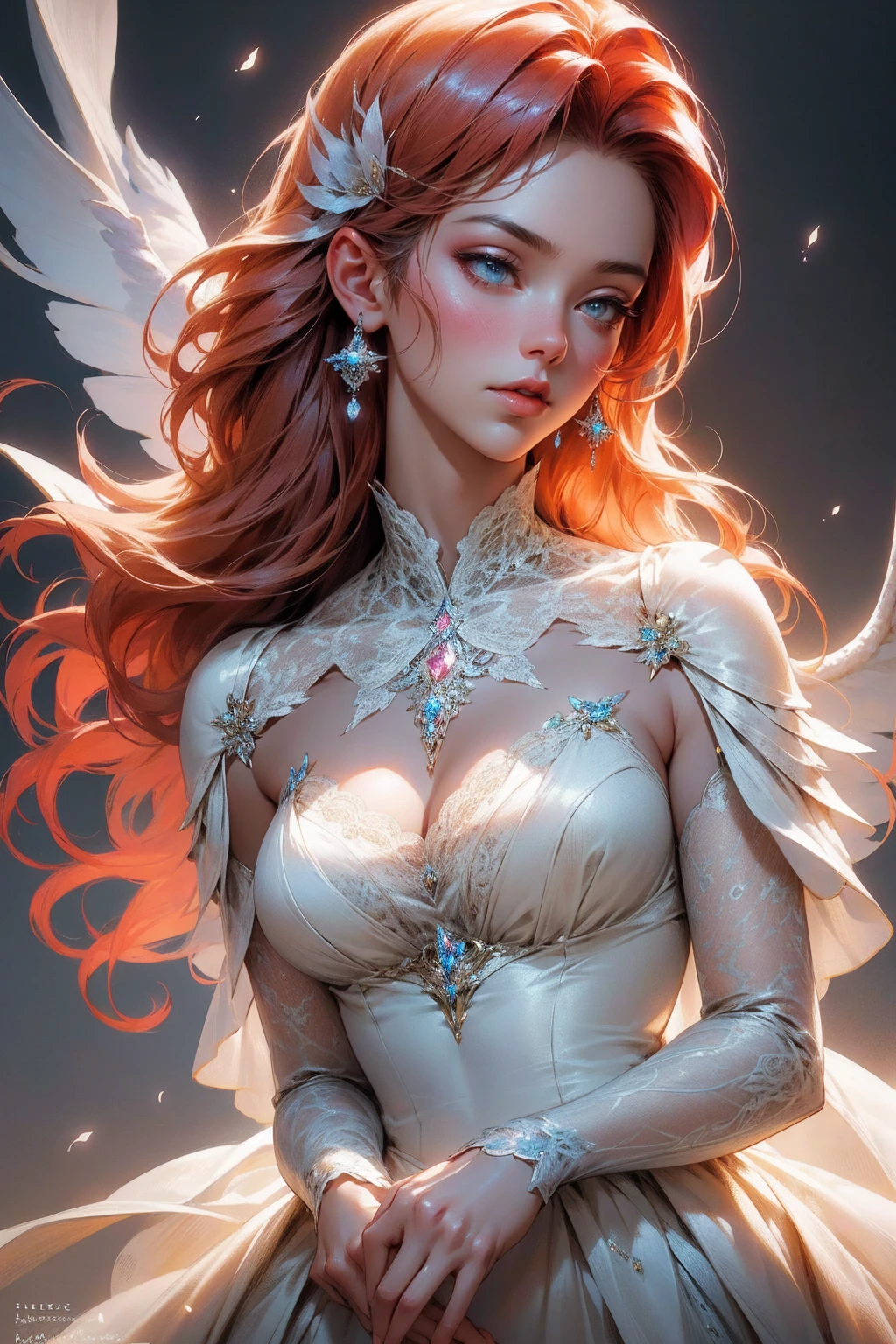 {-erro_de_anatomia:1.0}(best quality,4k,8k,highres,masterpiece:1.2), ultra-detailed, (realistic,photorealistic,photo-realistic:1.37), mature milf, illyasviel von einzbern, redhead hair, upper body, vibrant colors, glowing skin, mesmerizing eyes, elegant pose, enchanting background, delicate lace dress, surreal lighting, ethereal atmosphere, mystical aura, intricate details, artistic medium, digital illustration, fantasy, anime , mouth closed. Different posture , dynamic poses, mouth closed. Different posture, backwards, with chin resting on shoulder. Perfect fingers. Looking ahead, crystal eyes