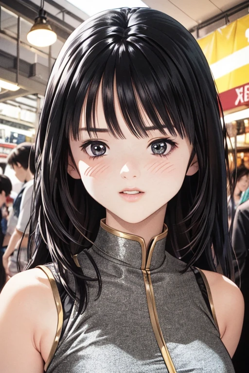 (8K、top-quality、​masterpiece:1.2)、(realisitic、ultra-detailliert、超A high resolution、1 girl,beautifull detailed face,perfect body,((long black hair)),((daytime)),Constriction、(Slim waist) :1.3)、Beautiful detailed skin、Skin Texture、Floating hair、Professional Lighting),Ao dai,vietnam's traditional clothes,long shot,market in vietnam,full face blush,,wearing random color,daytime