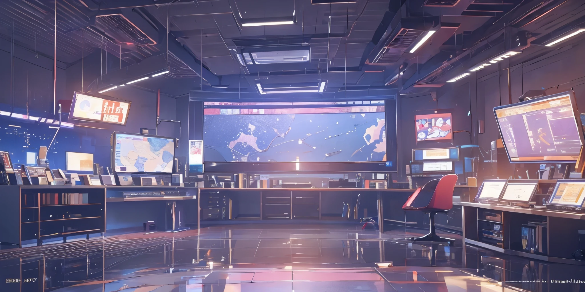 cyberpunk, school, technology style, classroom, no people, purple style
