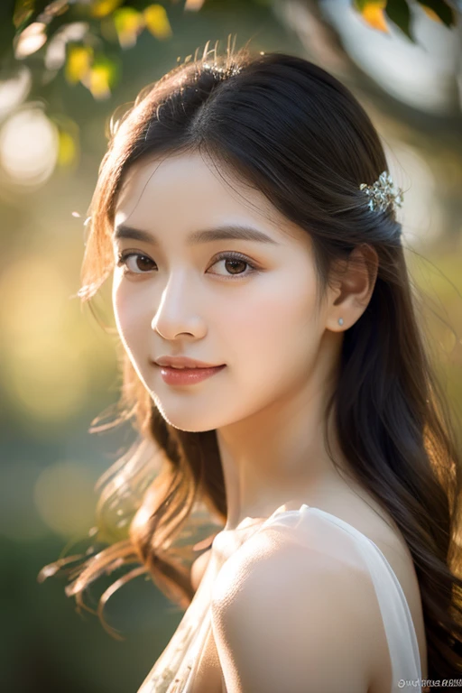 best quality,4k,8k,highres,masterpiece,ultra-detailed,realistic,photorealistic,beautiful asian girl, full body photo,portraits,soft lighting,vibrant colors,feminine presence,long black hair,lovely smile,elegant posture,pure white dress,blured garden background,subtle sunlight,delicate details,perfect complexion,natural makeup,subtle pink blush,sparkling eyes,luscious lips,gentle breeze flowing through hair,artistic interpretation,harmonious composition,impeccable skin texture,fine brushstrokes,ethereal vibe,mesmerizing gaze,dreamy atmosphere,blending of nature and elegance,golden hour lighting,serenity and tranquility,romantic ambiance,subtle color gradients,detailed floral patterns,understated beauty