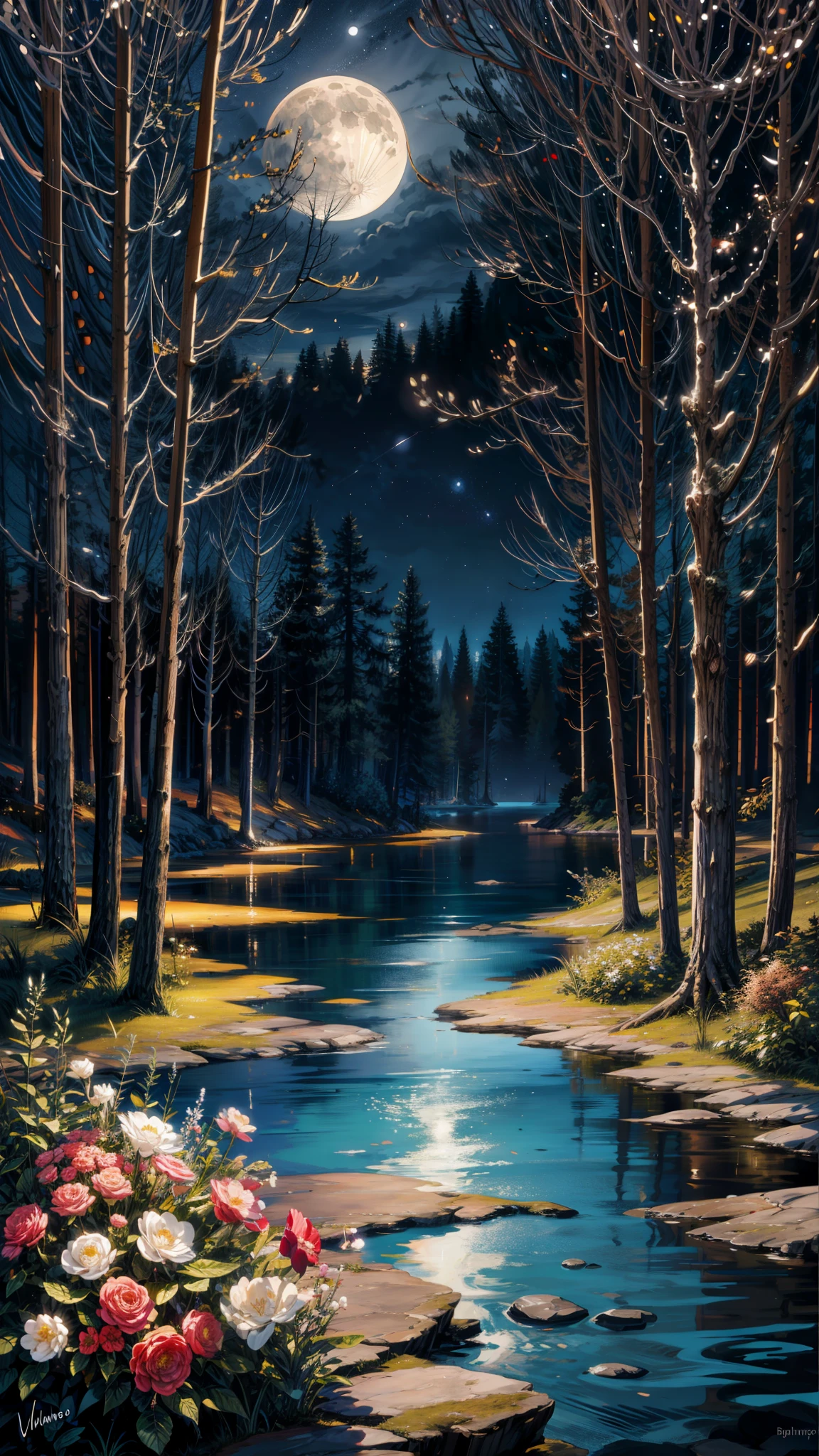 a full moon rising over a body of water, sandy white moon landscape, nighttime nature landscape, moonlit night dreamy atmosphere, full moon background, moon landscape, beautiful moonlight night, night landscape background, beautiful moonlight, atmospheric dreamscape painting, stunning moonlight and shadows, an image of a moonlit forest, beautiful moon light, very beautiful matte painting, landscape wallpaper, 4k hd,, beautiful art uhd 4 k, a beautiful artwork illustration, beautiful digital painting, highly detailed digital painting, beautiful digital artwork, detailed painting 4 k, very detailed digital painting, rich picturesque colors, gorgeous digital painting