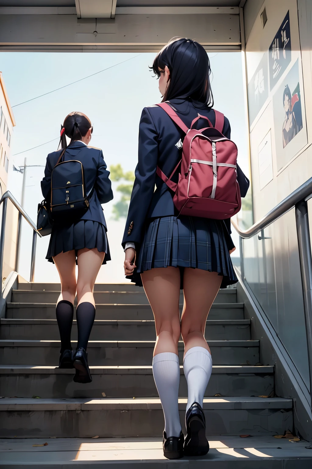 (NSFW)、Group of girls in the same uniform in skirts walk together、Japanese,top-quality、masutepiece、from behind、Angle of incitement、Zoom west only:1.2、Fetish|hip、BREAK(up skirt、Immaculate animated skins、small hips | ultra beautiful、Random panties)、17 yea wind