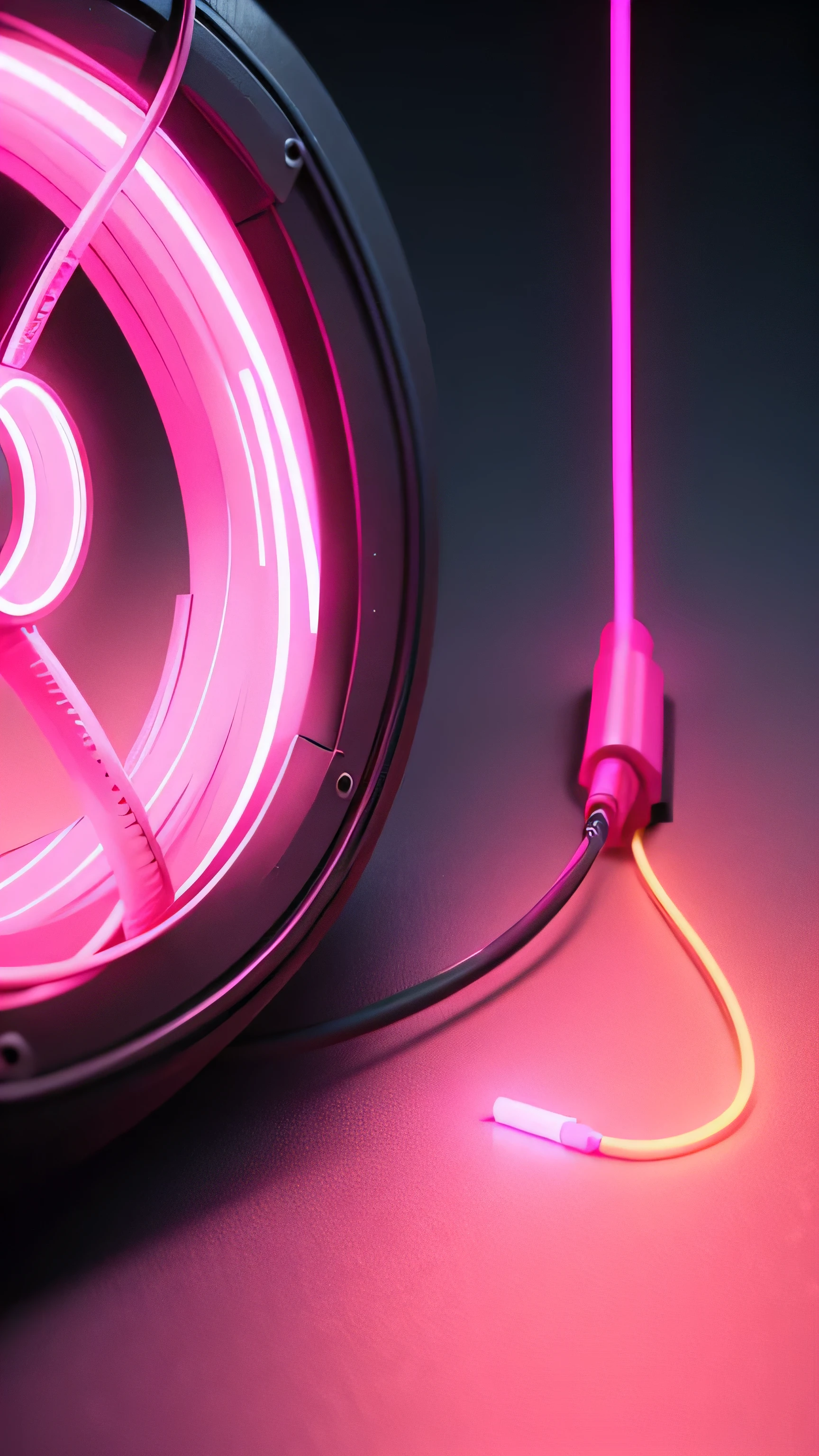 neon cable, pink color, 8k