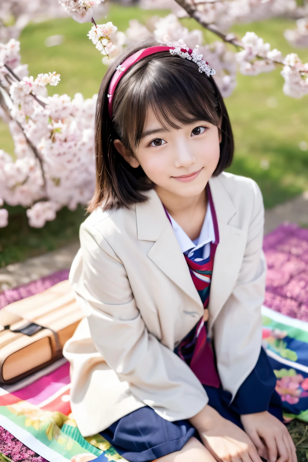 A naked 20-year-old woman with a cute idol-like face who looks 15 years old、Elementary school boy dressed in clothes She is completely naked and her bust is a little large. I am enjoying cherry blossom viewing with an elementary school boy sitting on a picnic sheet in a park where cherry blossoms are blooming. Raw photo real genuine real life Do not display copyright