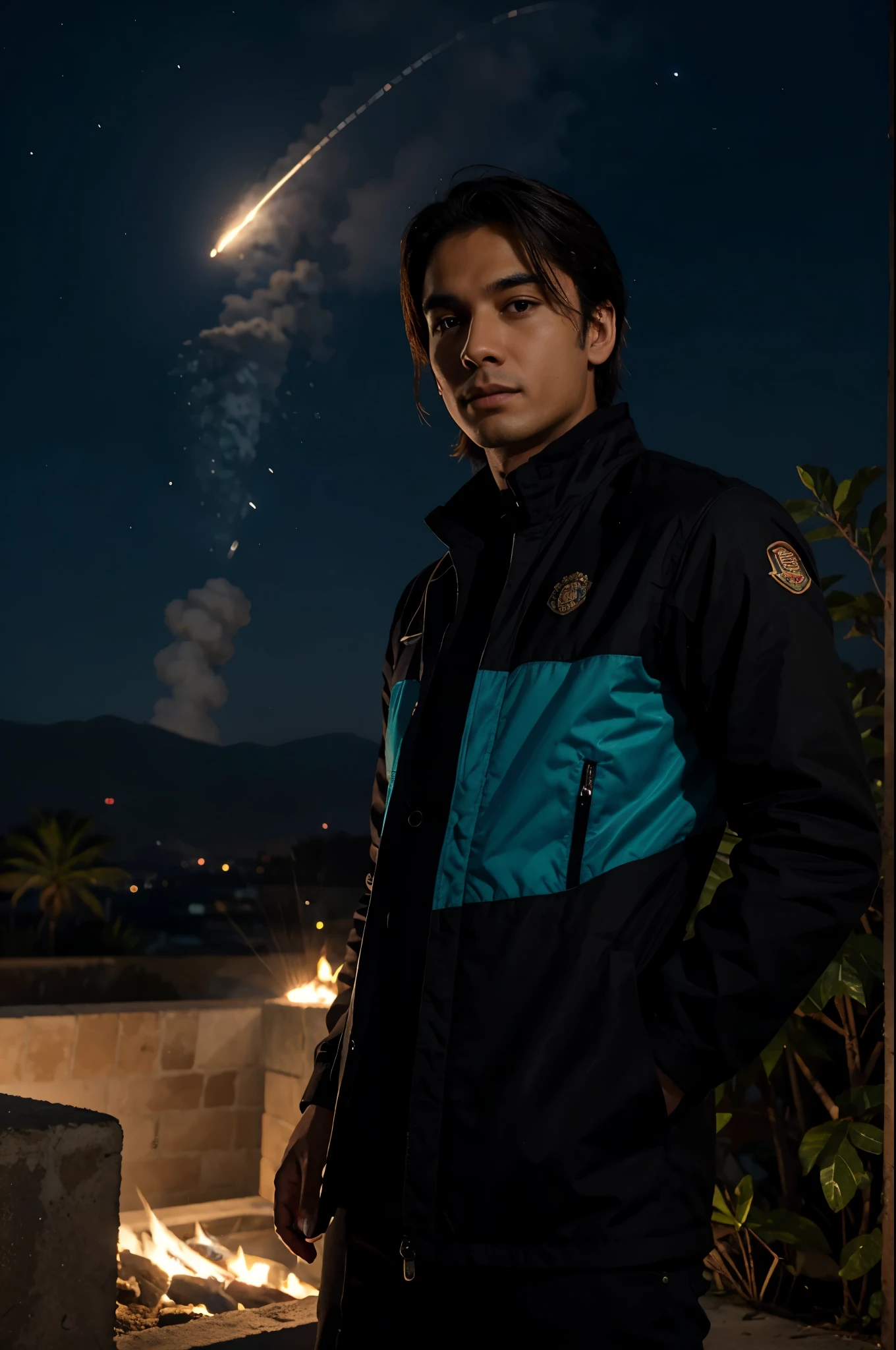 Un meteorito de noche