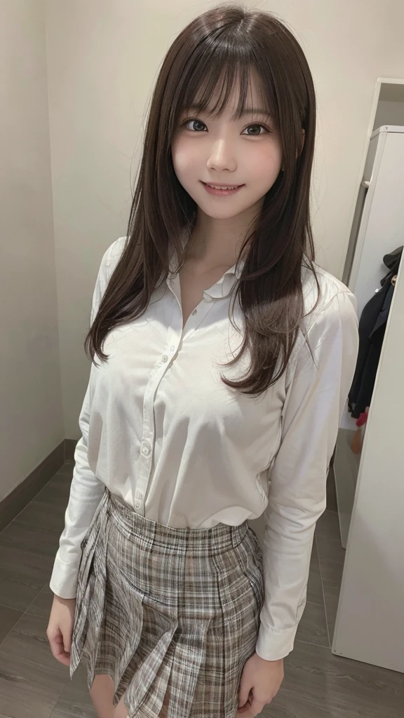 there is a young girl holding a cup of coffee in her hand, girl cute-fine-face, cute natural anime face, with cute - fine - face, sakimi chan, Chiho, Yoshitomo Nara, young cute face, beautiful japanese girls face, brown hair and large eyes, cute kawaii girl, beautiful light big eyes