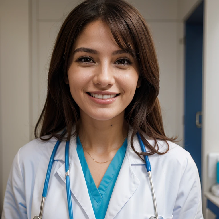 A doctor woman smiling
