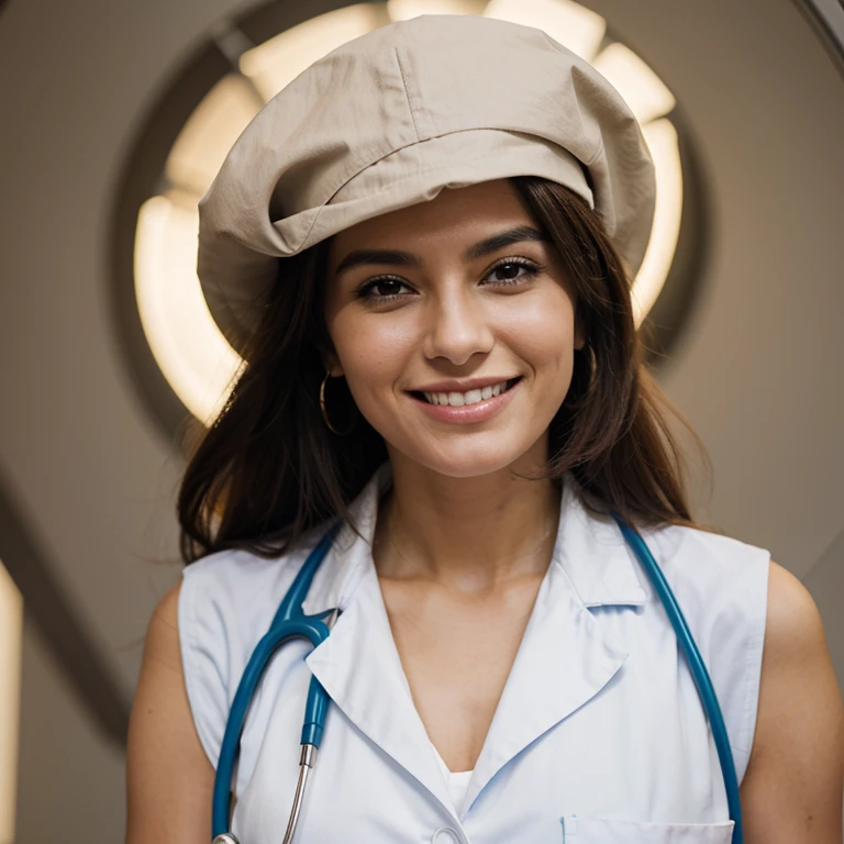 A doctor woman smiling