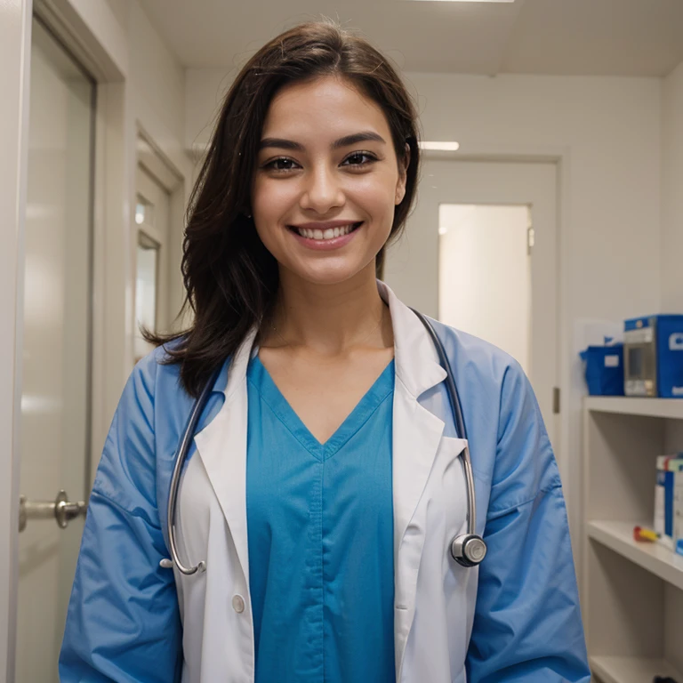 A doctor woman smiling