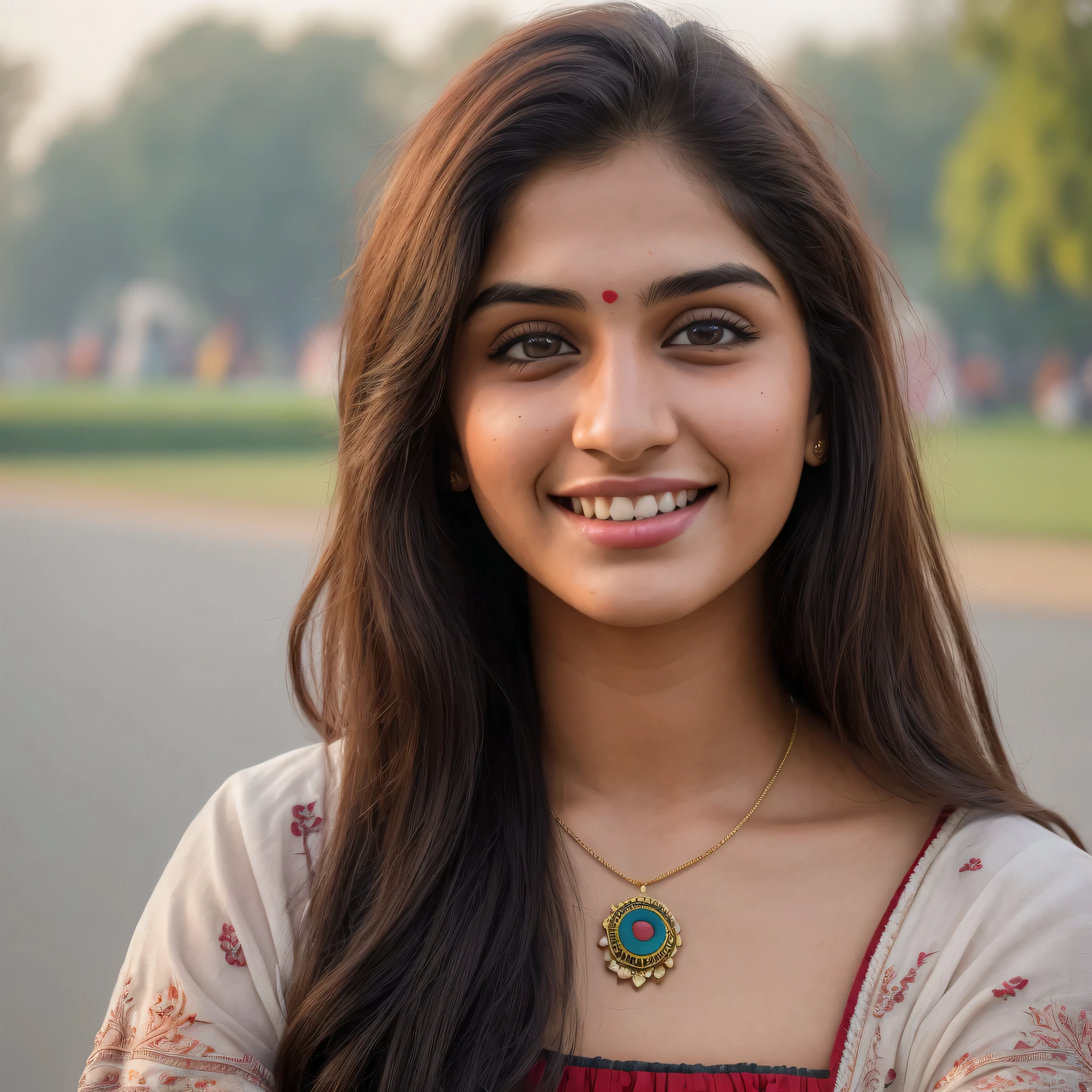 (editorial photograph of a 21 year old white skinned beautiful Pakistani woman), (highly detailed face:1.4) (smile:0.7)  POV, by lee jeffries, nikon d850, film stock photograph ,4 kodak portra 400 ,camera f1.6 lens ,rich colors ,hyper realistic ,lifelike texture,  , cinestill 800, black hair, young, infront of india gate