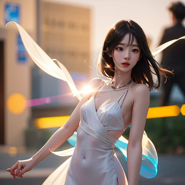 Award history (full body:0.8) (photo portrait:1.3) Young Woman Spy,small details, Complex, (Lens flare:0.6), (Backlight:0.8), (bloom:0.8), shallow depth of field