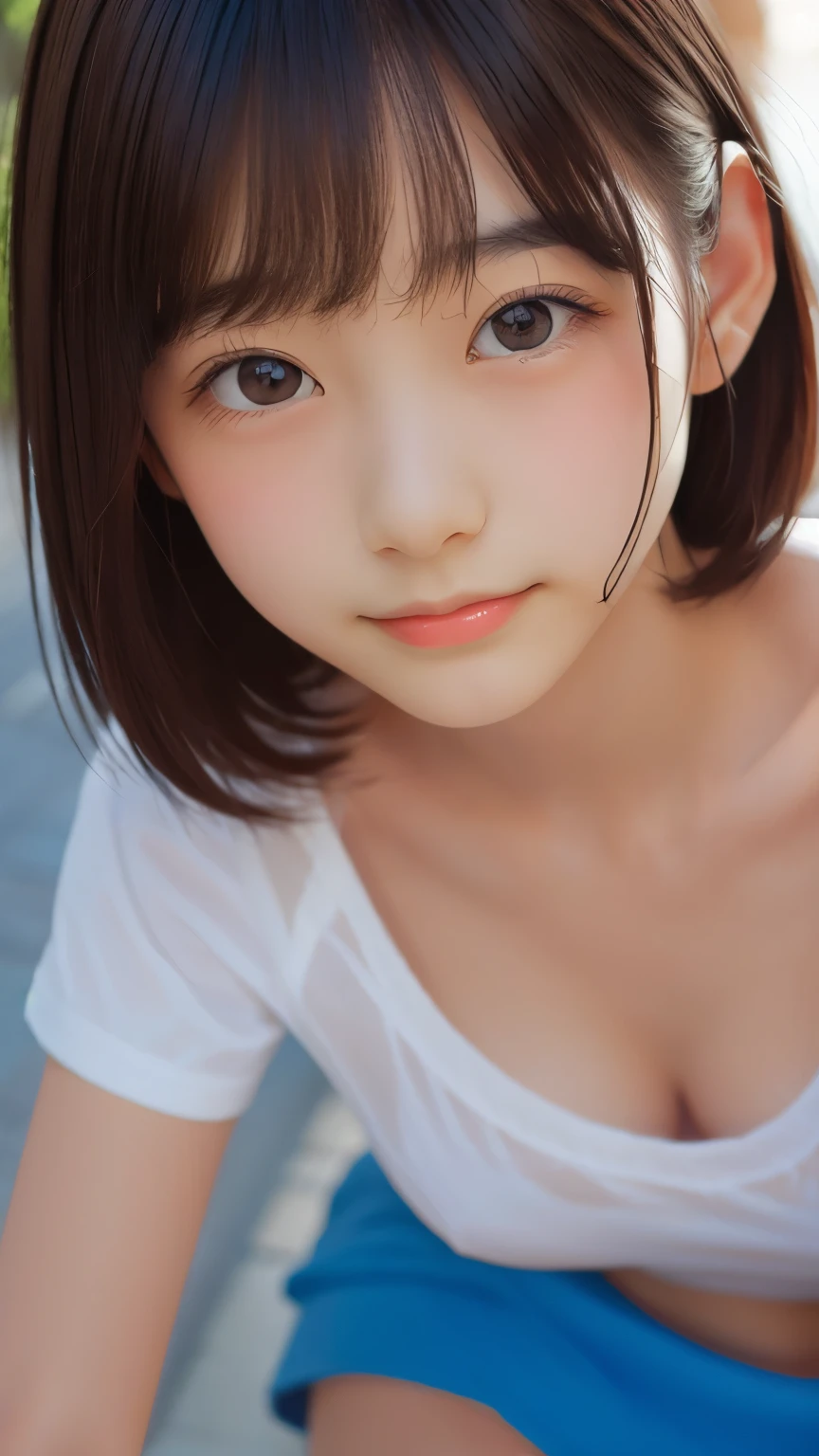 ((sfw: 1.4)), ((detailed face,  professional photography)), ((sfw, hair band, t-shirt, ruffled skirt, 1 Girl)), Ultra High Resolution, (Realistic: 1.4), RAW Photo, Best Quality, (Photorealistic Stick), Focus, Soft Light, ((15 years old)), ((Japanese)), (( (young face))), (surface), (depth of field), masterpiece, (realistic), woman, bangs, ((1 girl))
